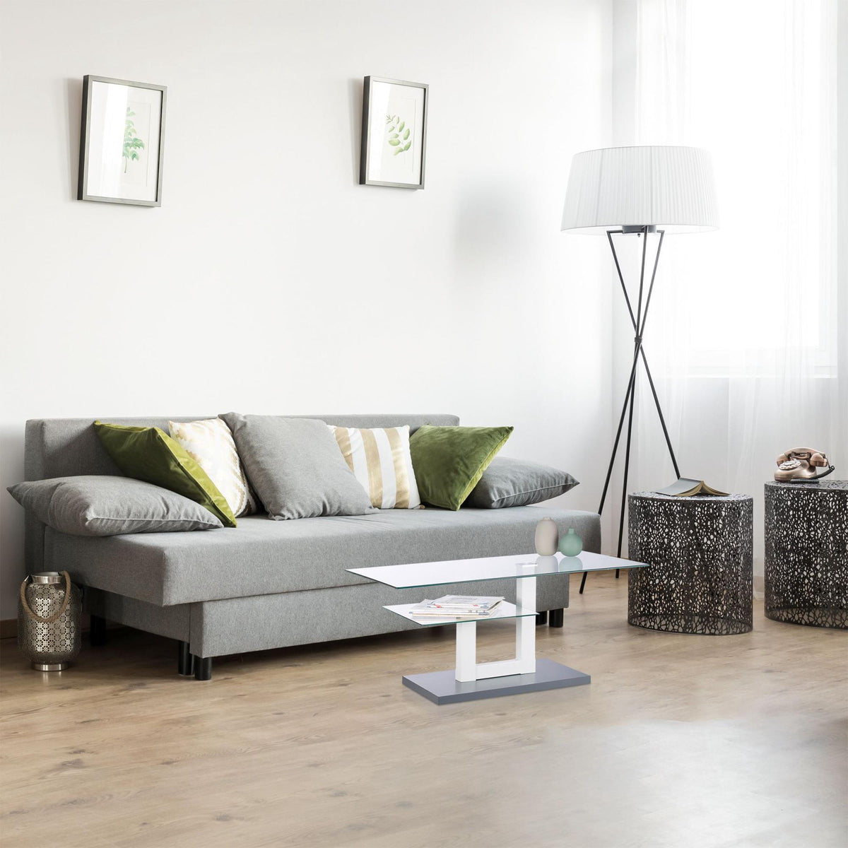 Glass coffee table