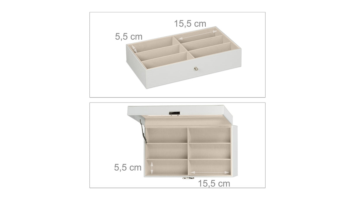 Glasses Organizer Box, 12 Pair Capacity, Velvet Lined