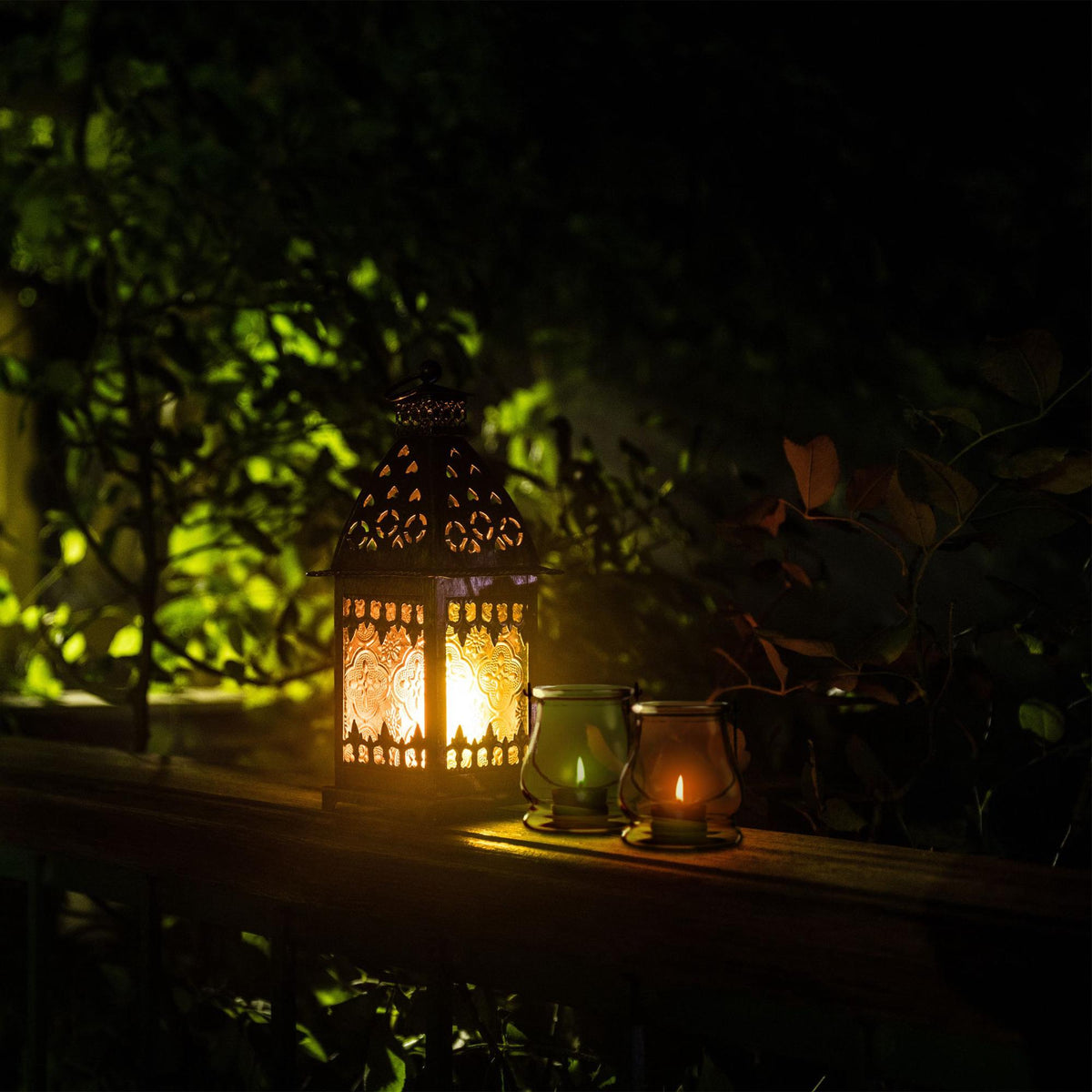 Glass lantern colorful set of 12