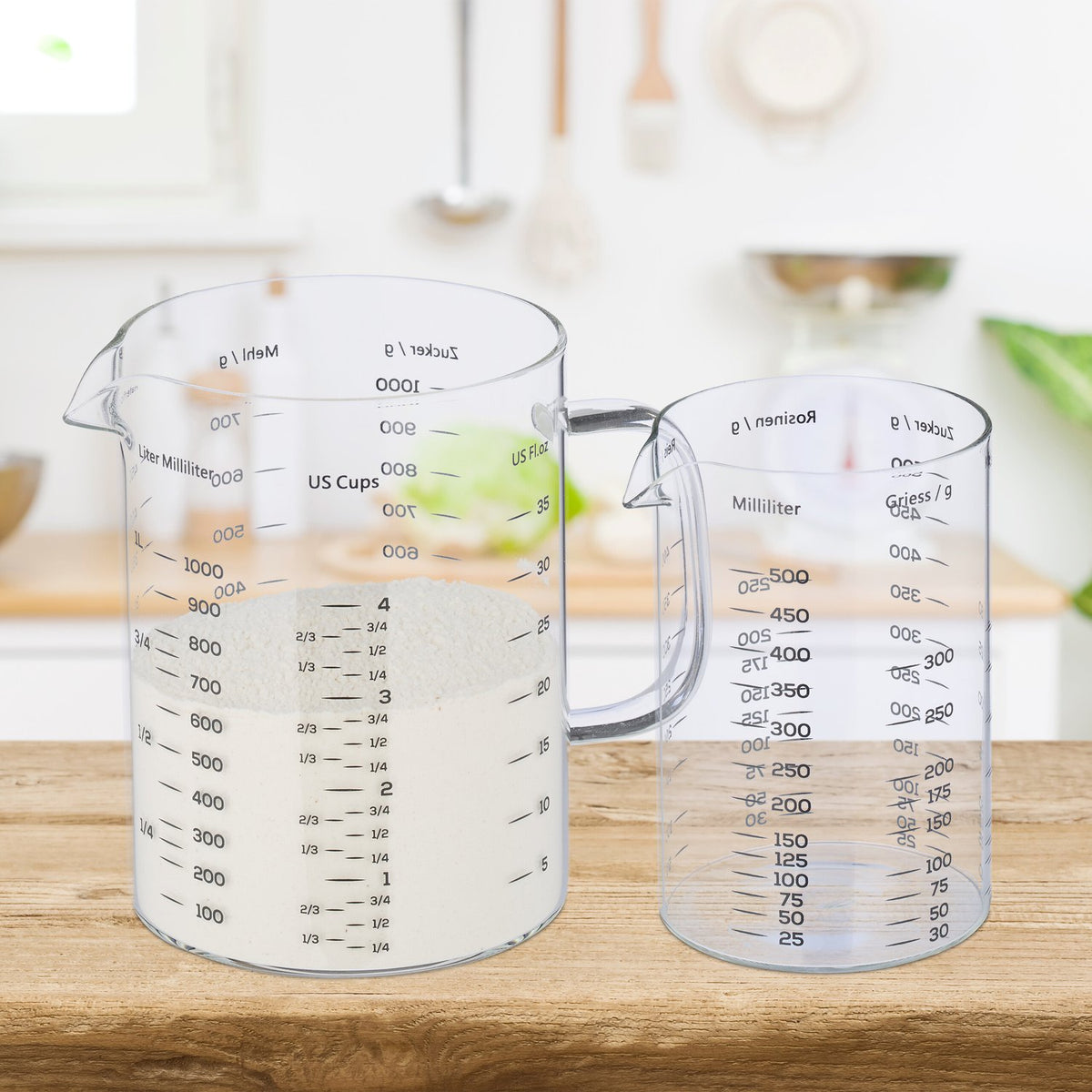 Glass measuring jug 2-piece set