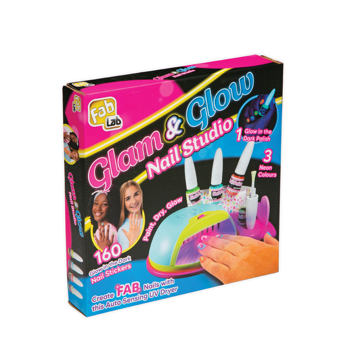 Glow & Neon Nail Studio Kit with UV Dryer