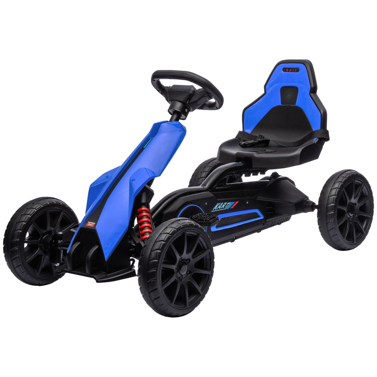 Go-Kart, Children'S Vehicle With Adjustable Seat, Pedal Vehicle, Pedal Car With Handbrake, Kettcar For Children Aged 3-8 Years, Blue
