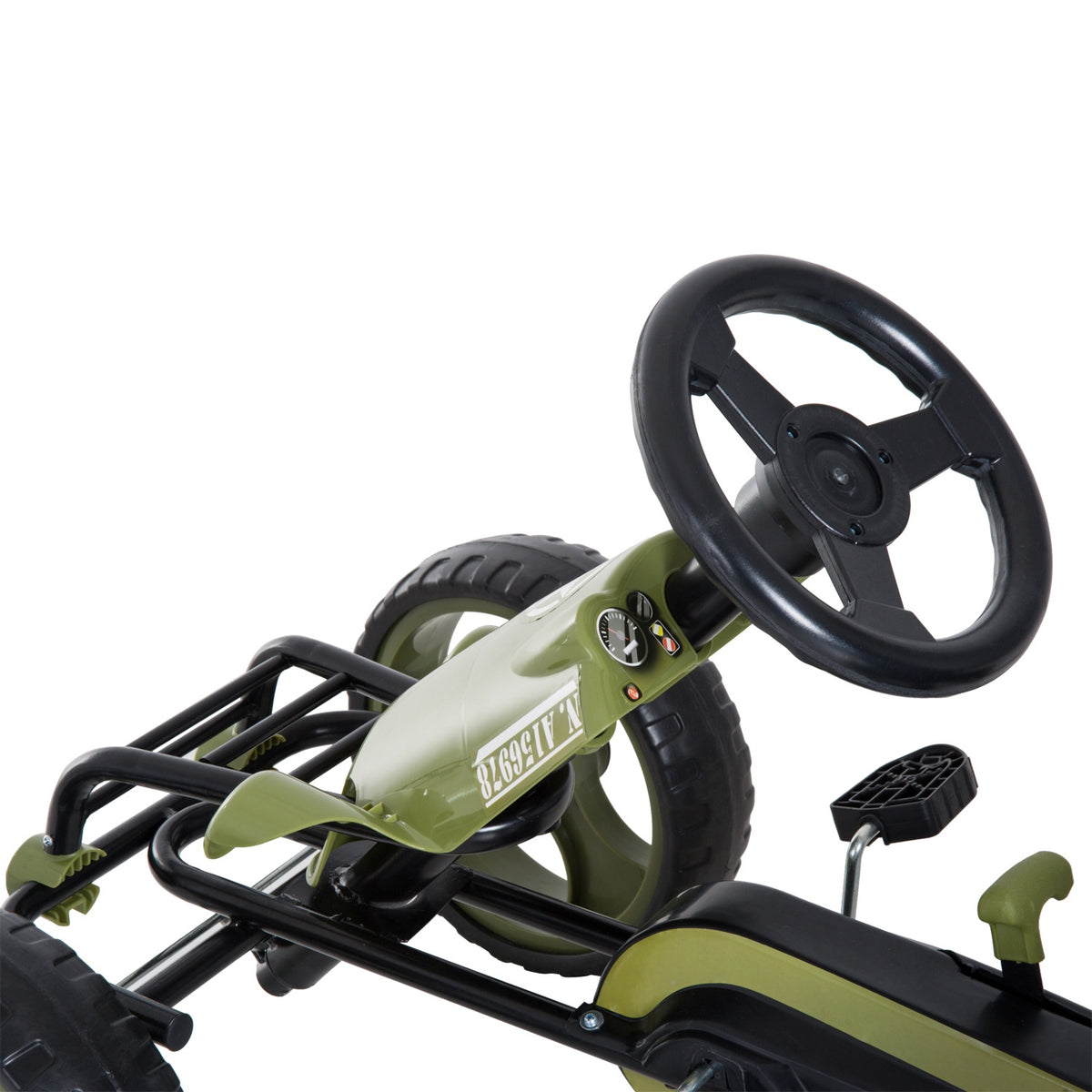 Go Kart Pedal Car Pedal Vehicle with Handbrake Adjustable Seat from 3 Years Green 105 x 54 x 61 cm