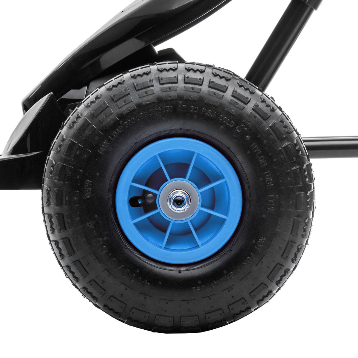 Go-kart children's vehicle with adjustable seat, rubber tires, pedal & handbrake, from 5 years, blue + black