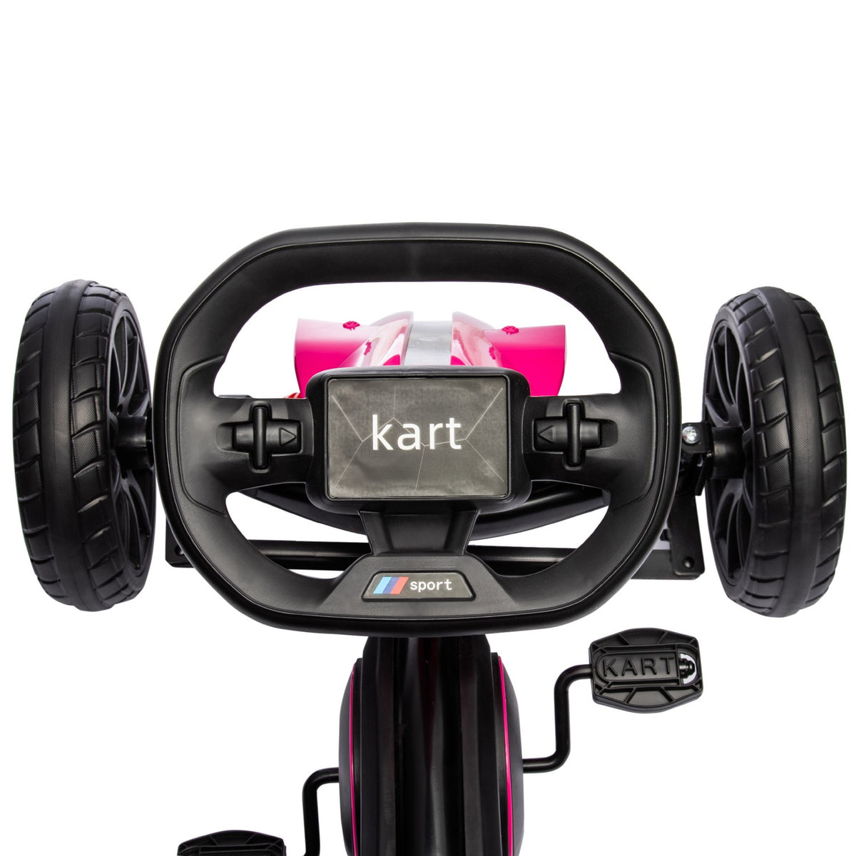 Go-kart pedal car with handbrake, adjustable seat, forward and reverse gear, pedal vehicle children's vehicle Kettcar for children 3-8 years pink
