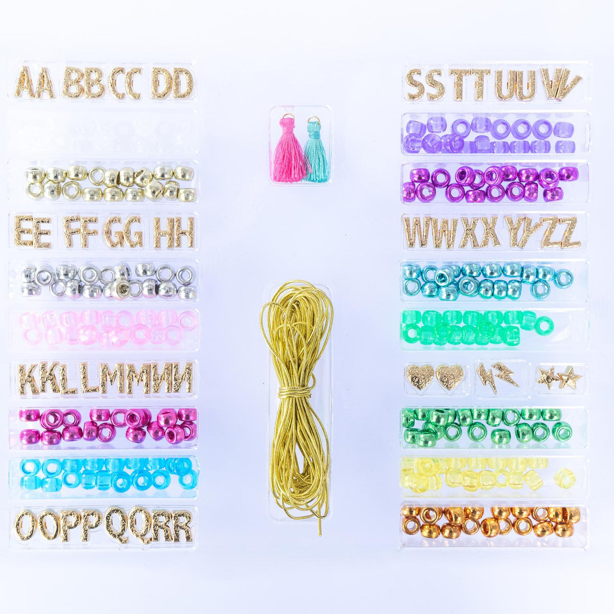 Gold Bracelet Maker Set, 300+ Beads, 7m Elastic Cord