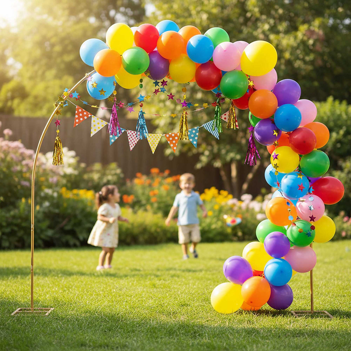 Gold Steel Balloon Arch for Weddings & Events