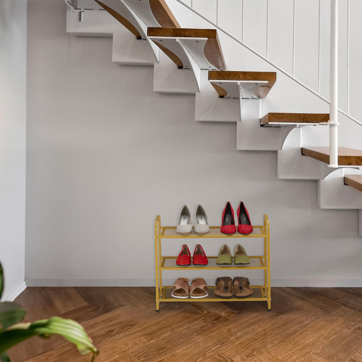 Golden Shoe Shelf Metal