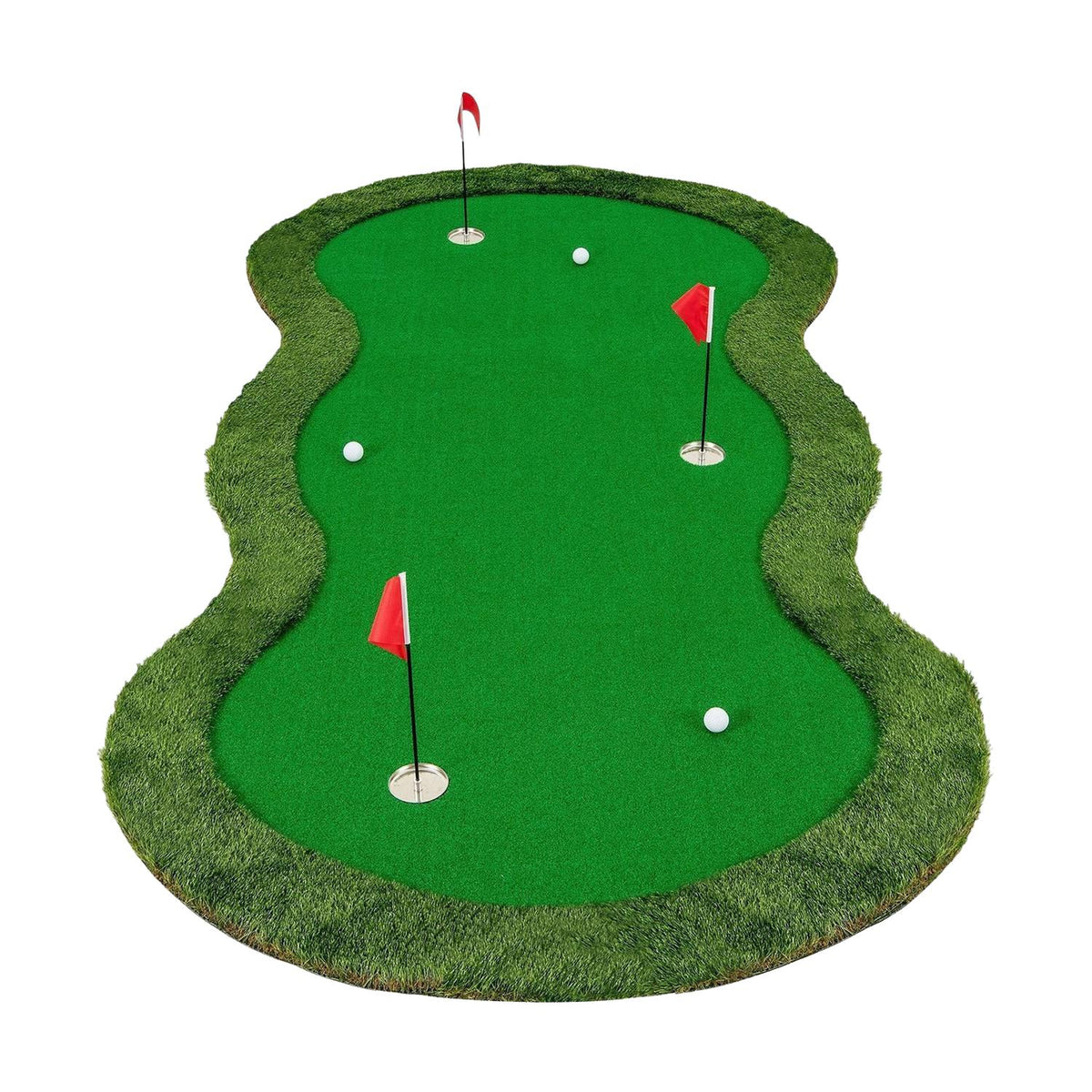 Golf Putting Mat 300x150 cm, 3 Holes, Indoor/Outdoor Use
