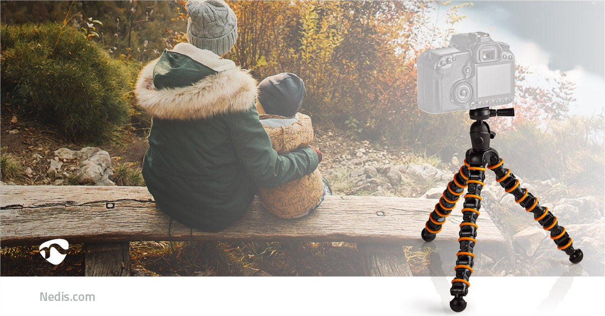 Gorilla pod | Maximum load capacity: 2.5 kg | 30.0 cm | 9 Segment | Ball head | ABS / Plastic | Orange / Black