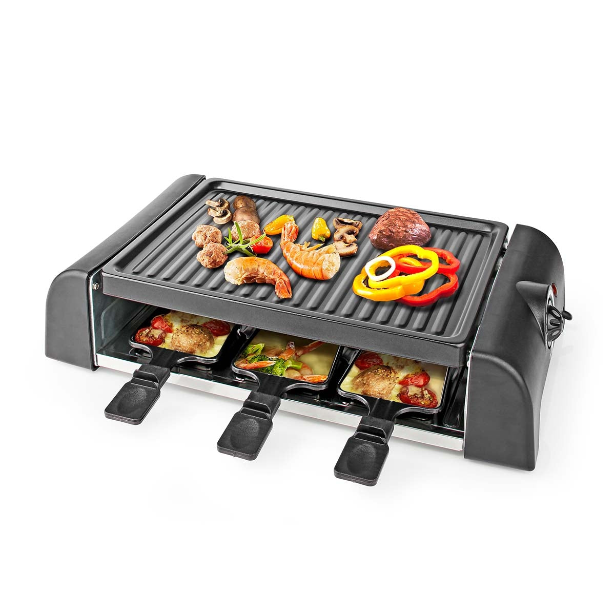 Gourmet / Raclette | Grill | 6 Persons | Spatula | Temperature setting | Non-stick coating | Rectangle
