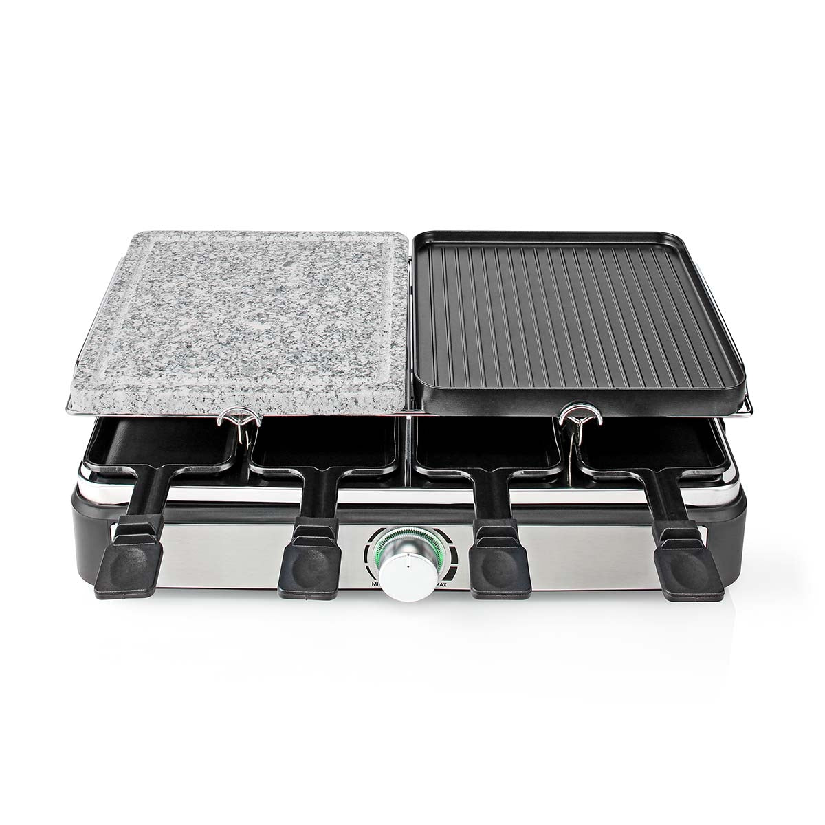Gourmet / Raclette | Grill / Stone | 8 Persons | Spatula | Temperature setting | Non-stick coating | Rectangle