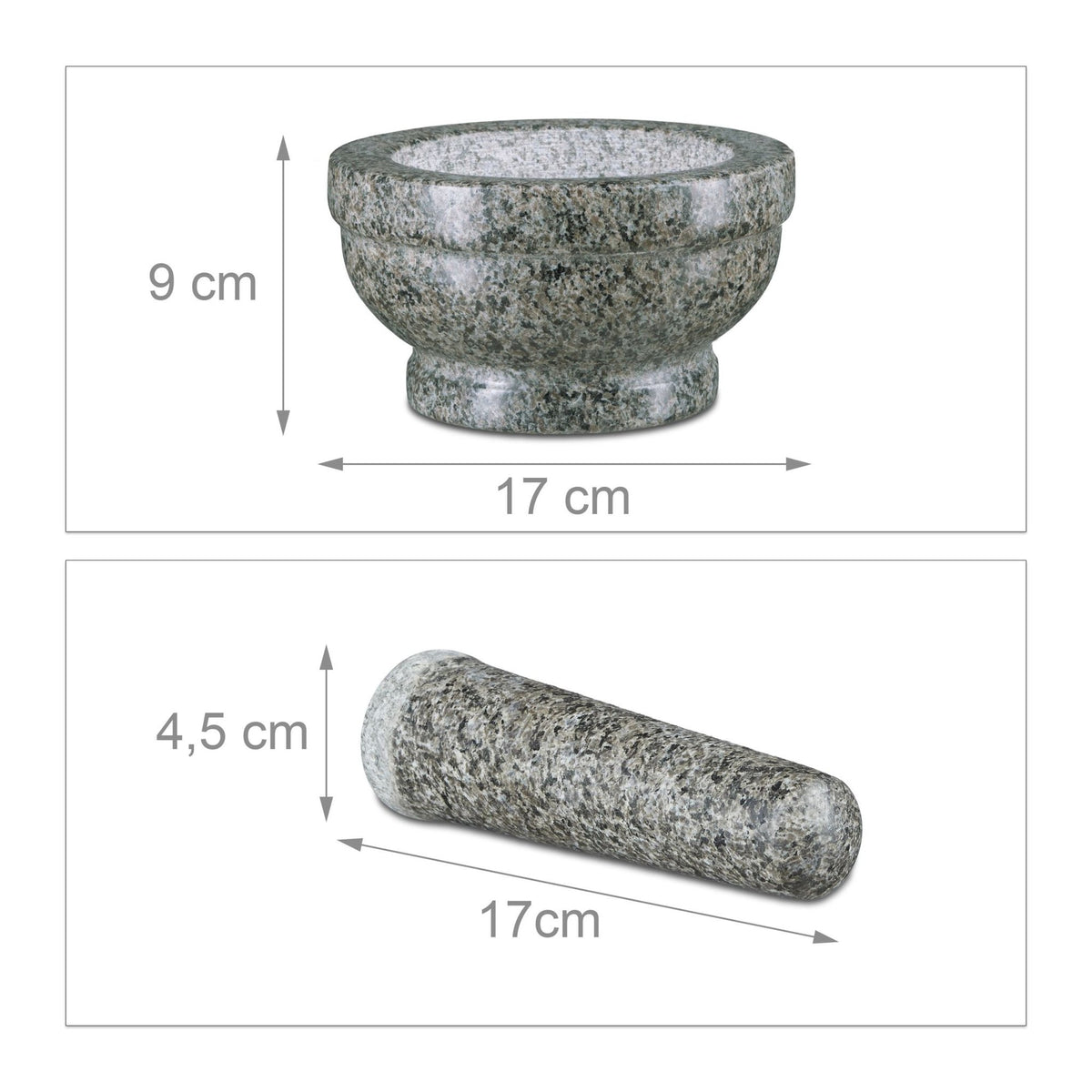 Granite mortar and pestle 17 cm