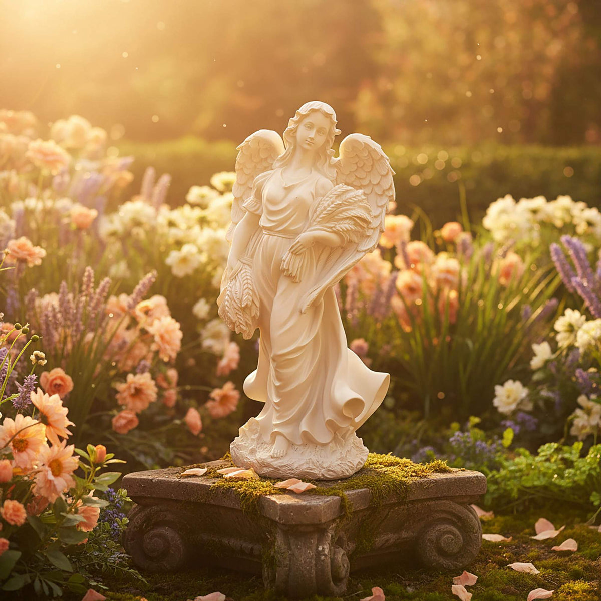 Grave Angel Statue for Cemetery or Garden, Weather-Resistant
