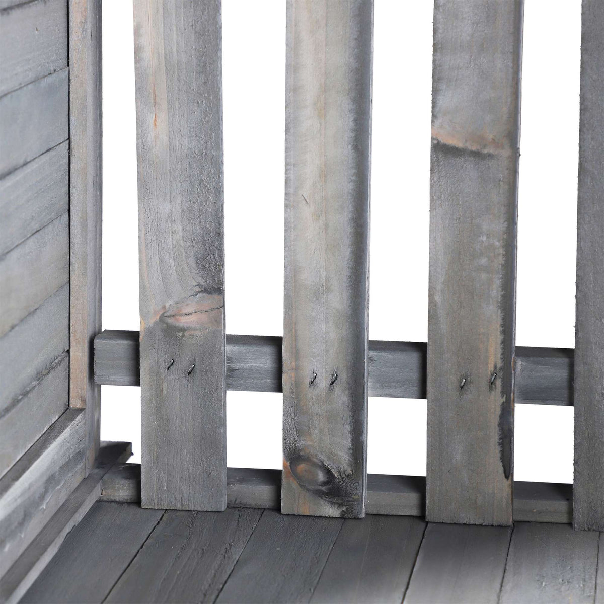 Gray planter box with trellis