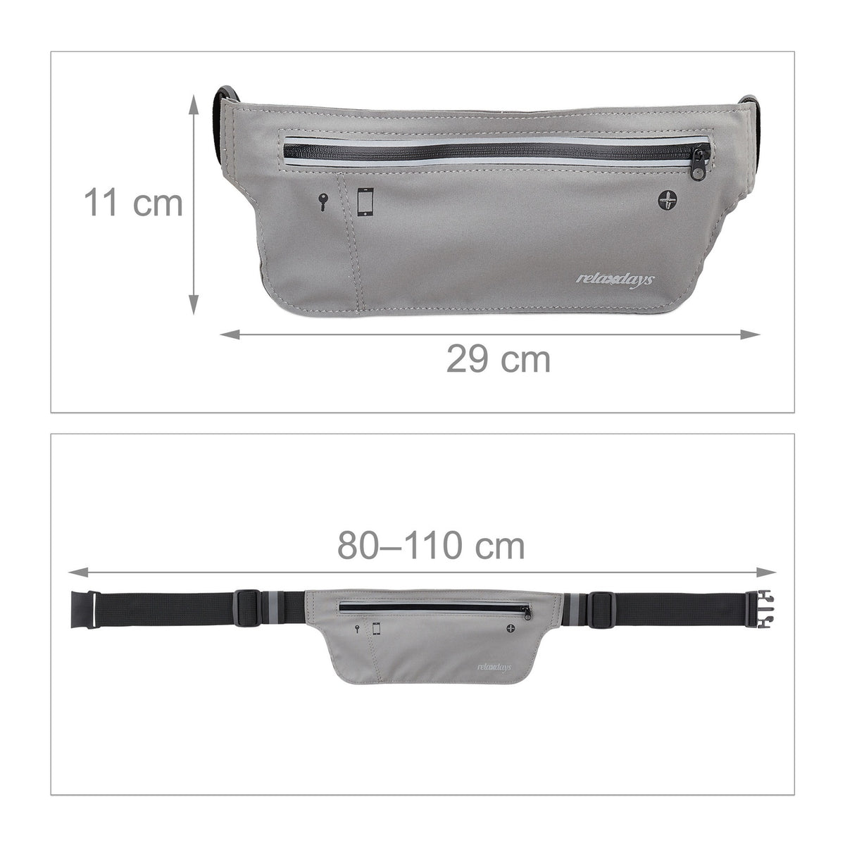 Gray running bag