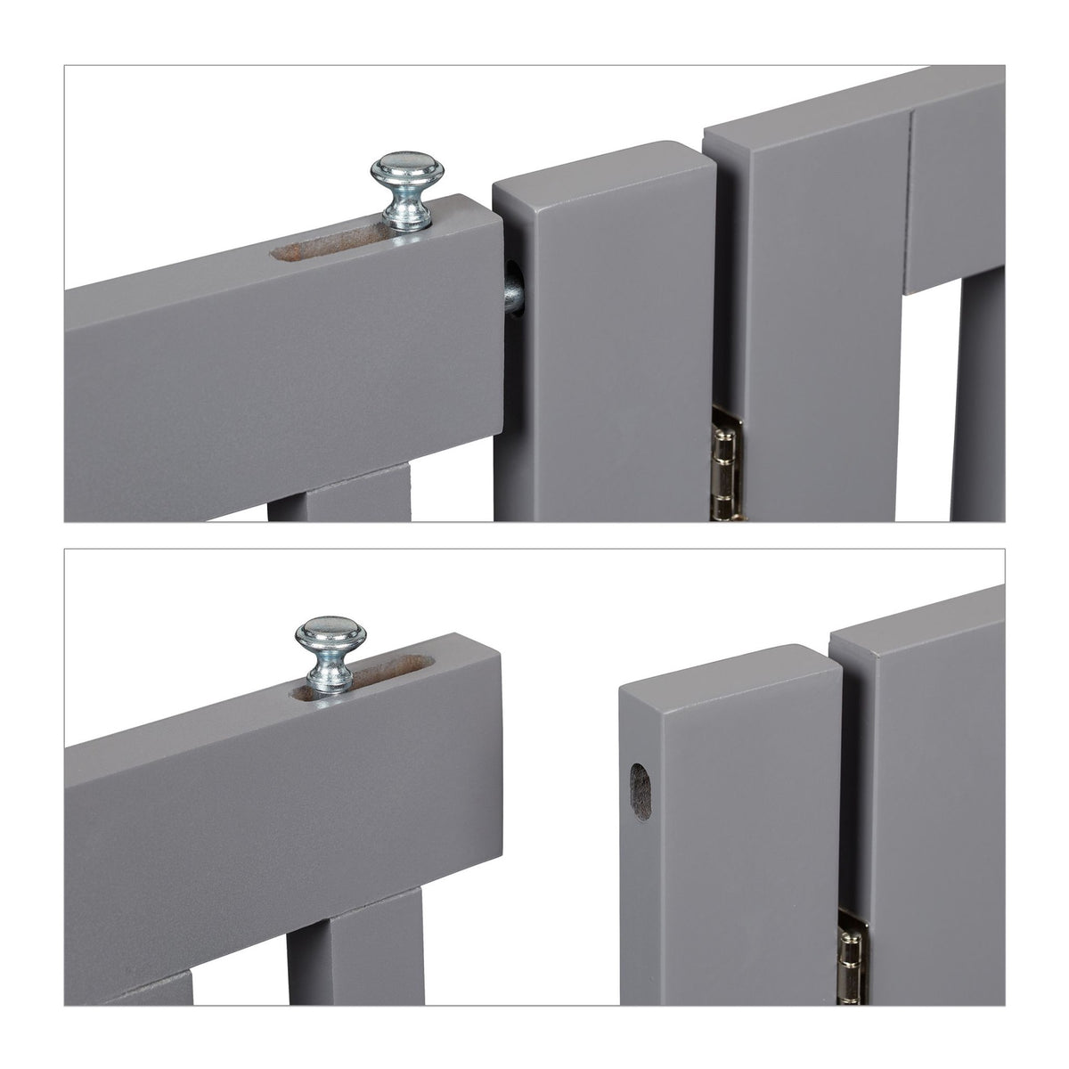 Gray security gate with door 70 cm