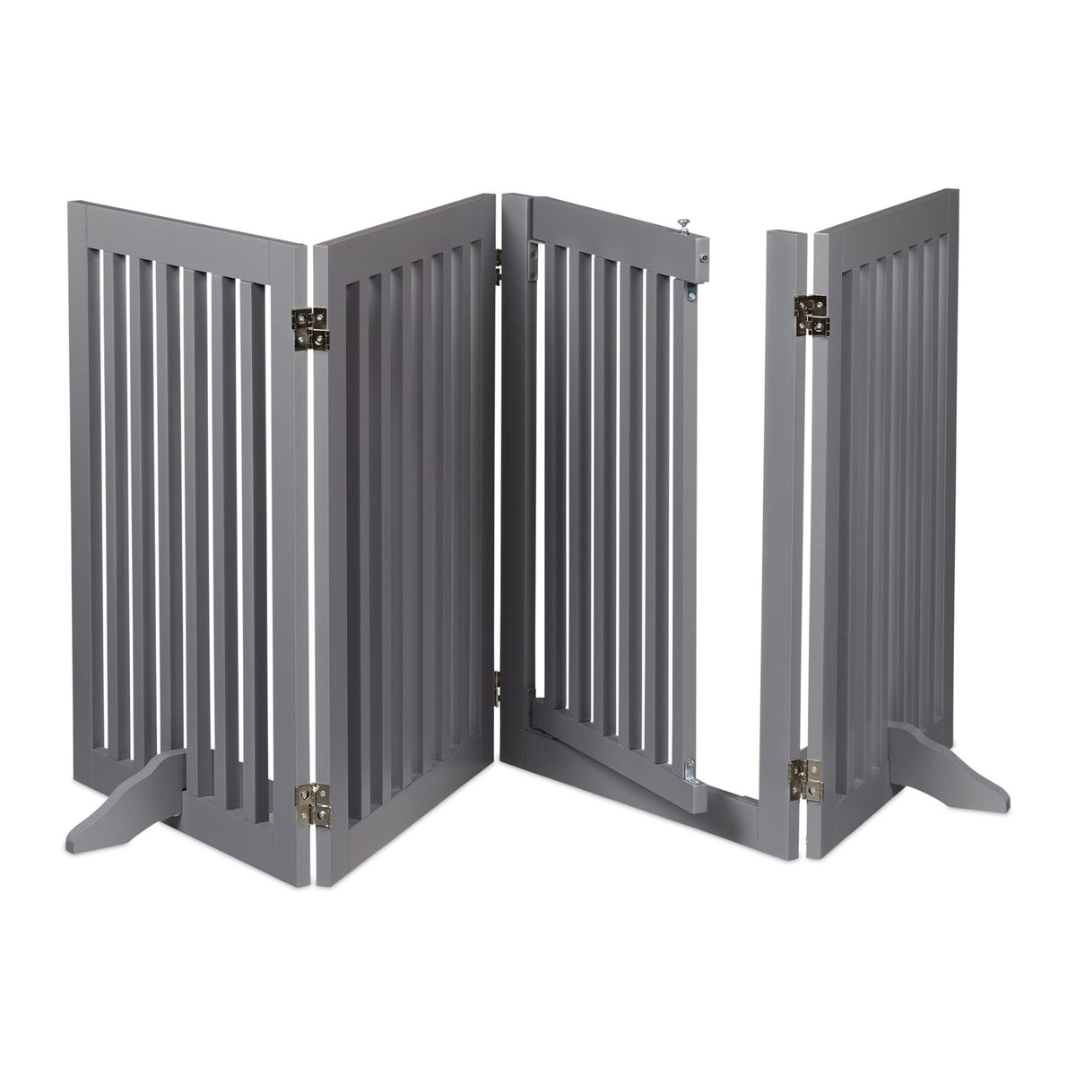 Gray security gate with door 70 cm