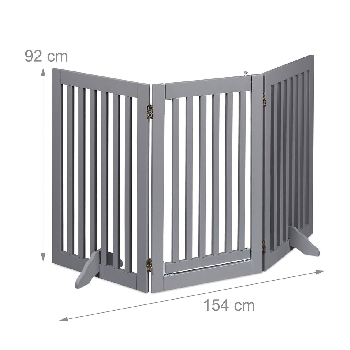 Gray security gate with door 92 cm