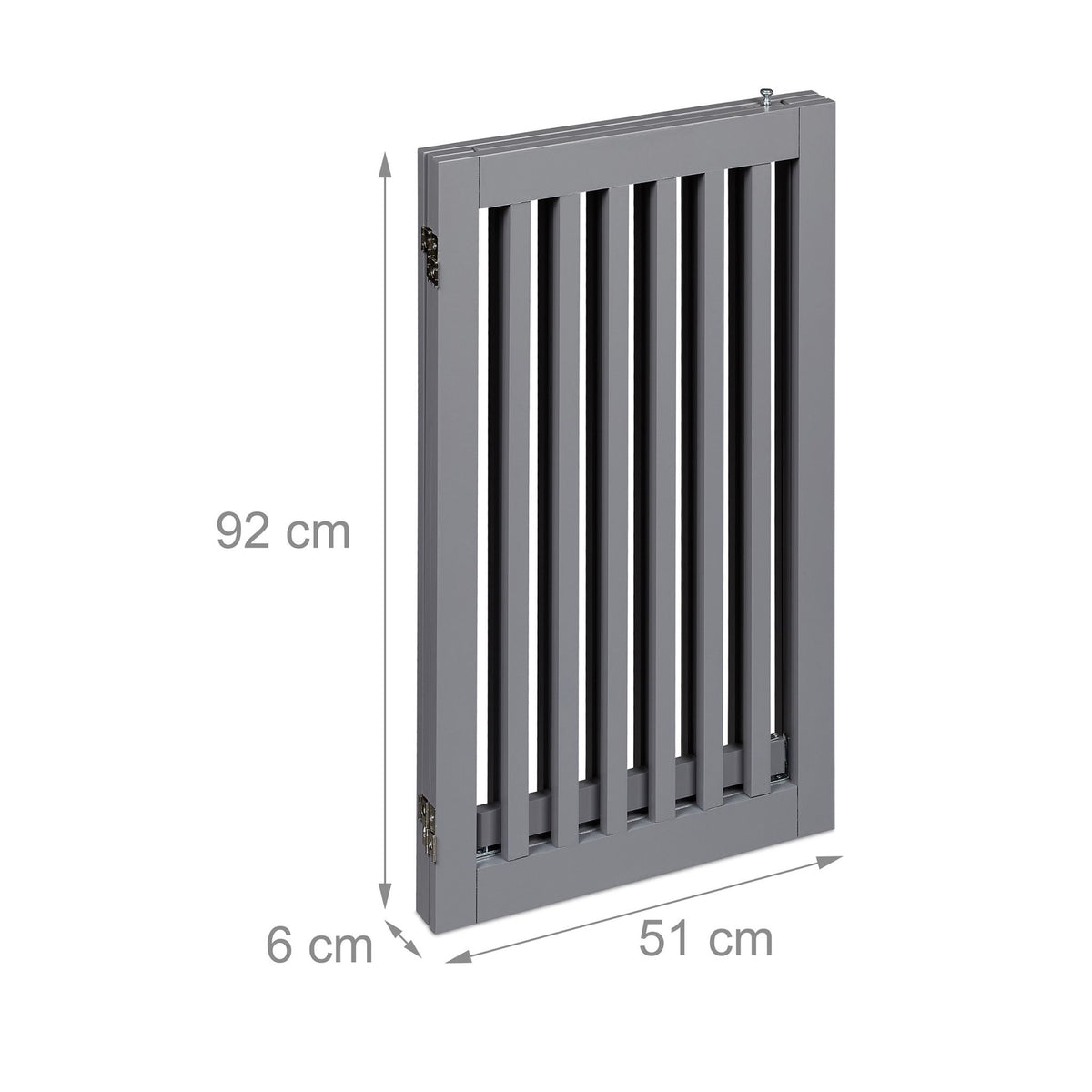 Gray security gate with door 92 cm