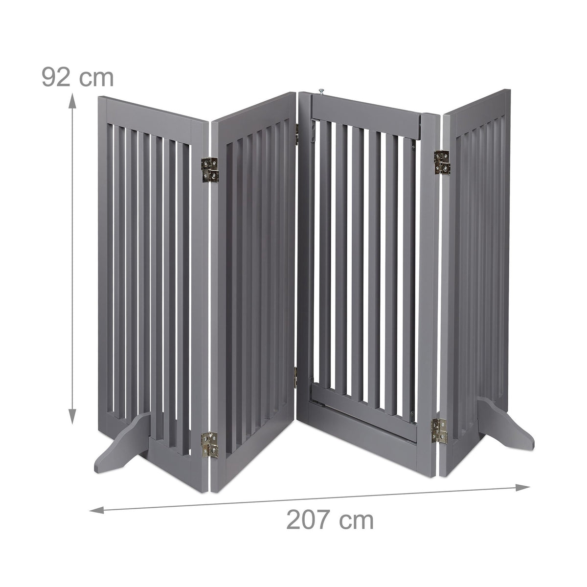 Gray security gate with door 92 cm