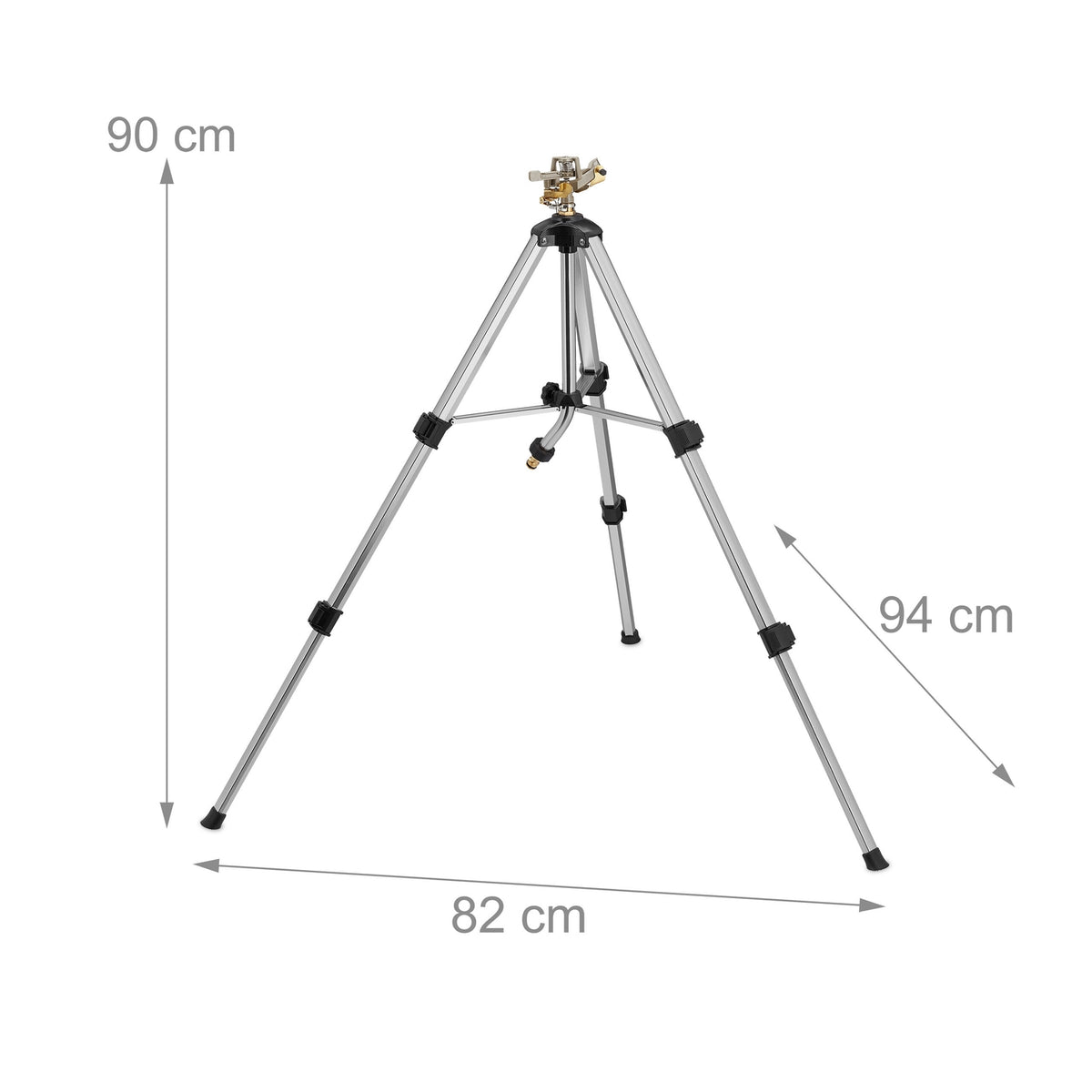 Gray sprinkler with metal stand