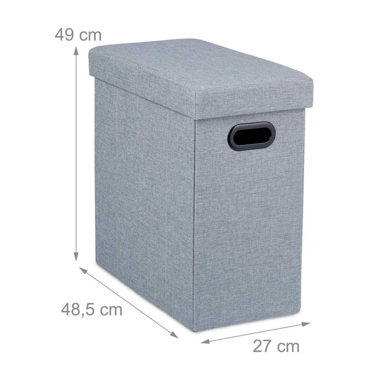 Gray stool with storage space