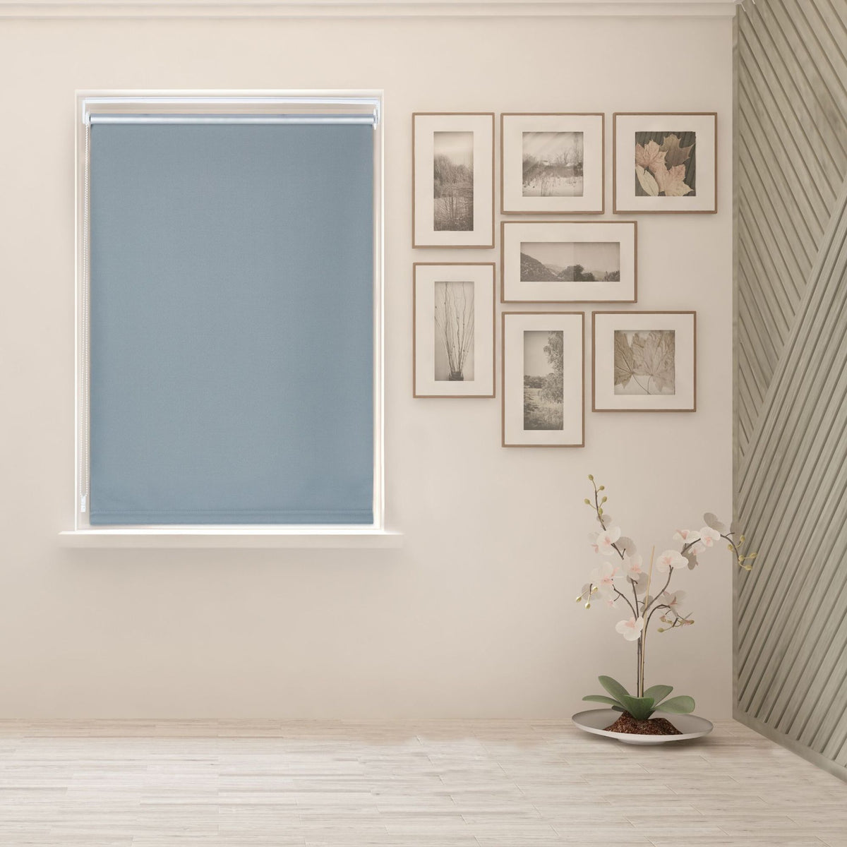 Gray thermal roller blind 160 cm long