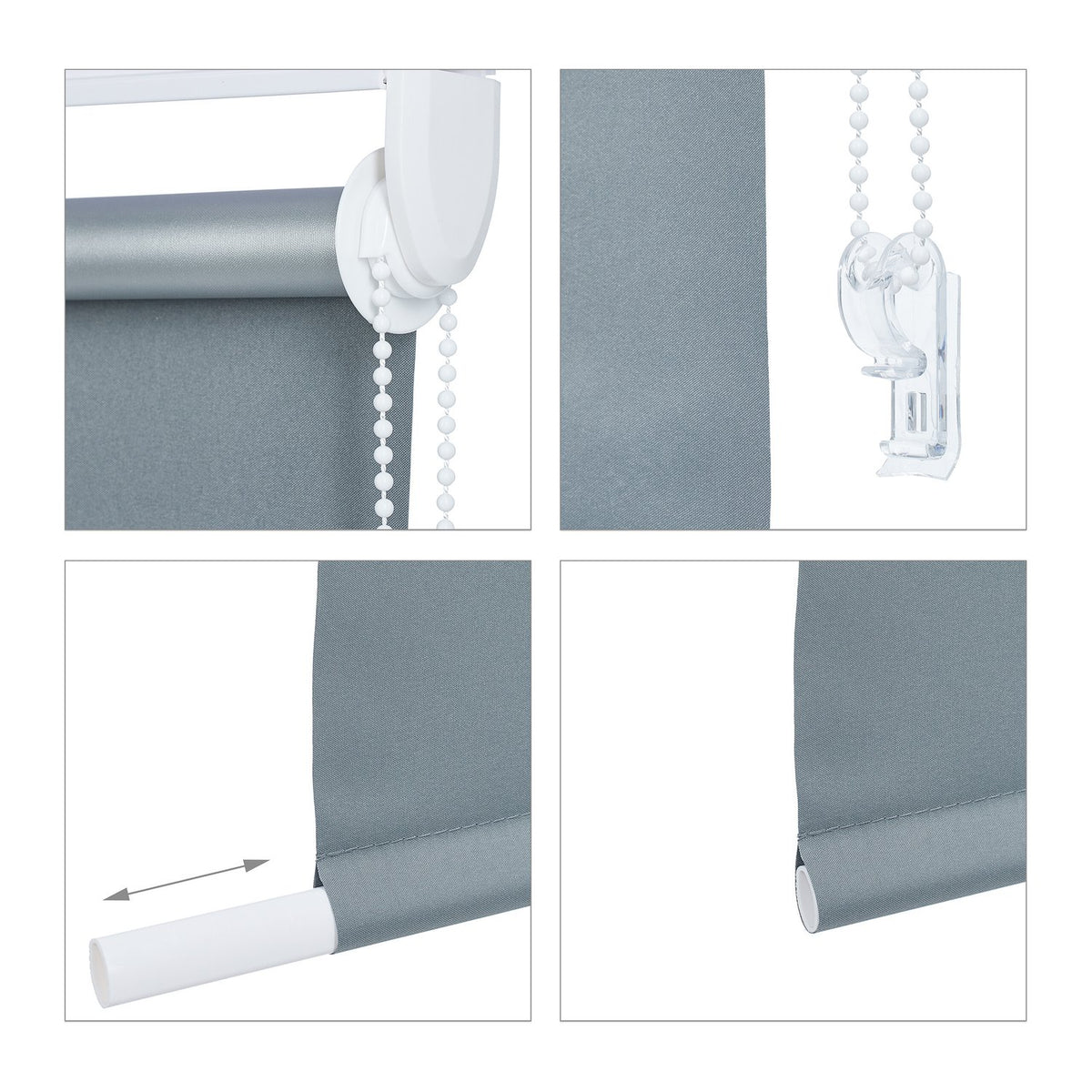 Gray thermal roller blind 220 cm long