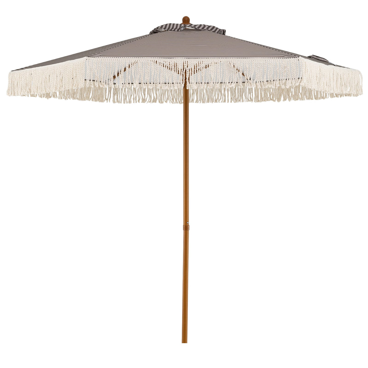 Green 2m Patio Umbrella with Fringe and Metal Pole
