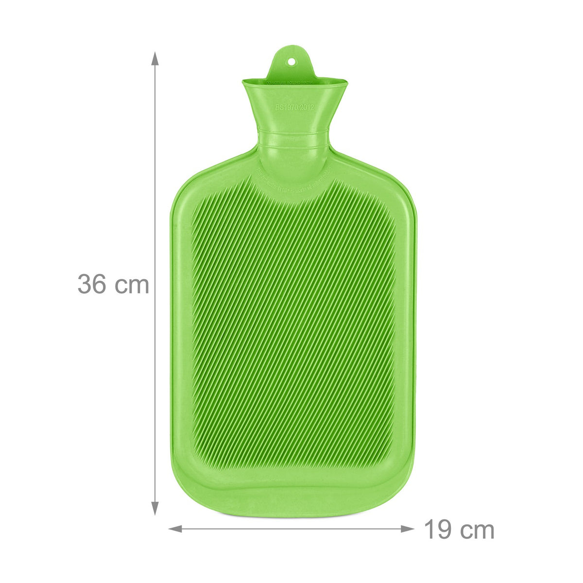 Green Hot Water Bottle 2L, Leak-Proof, Pain Relief