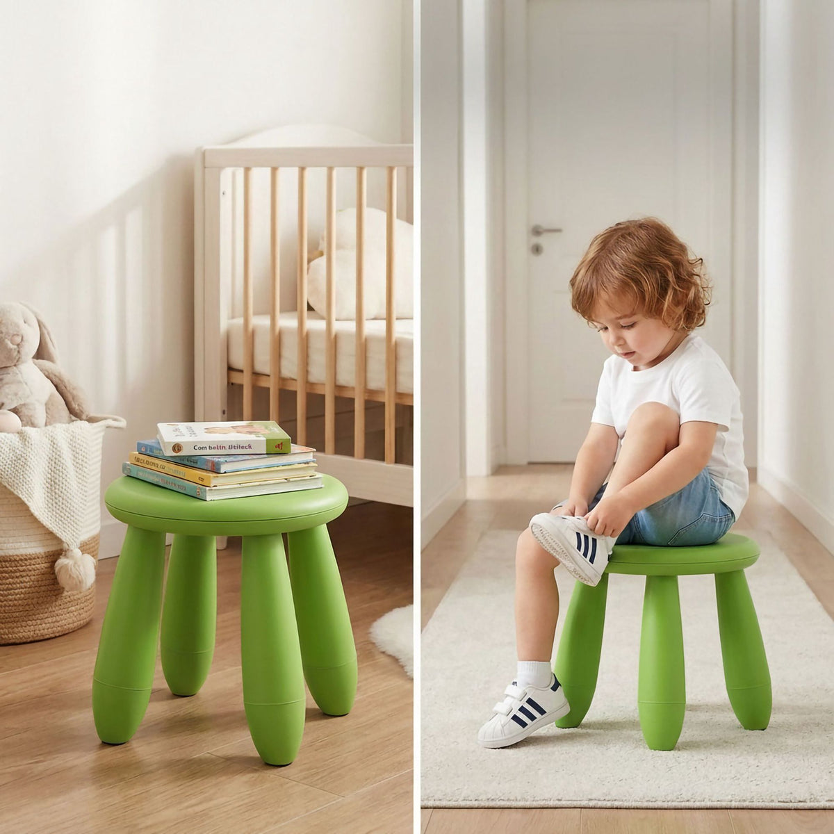 Green Plastic Toddler Stool – 26 x 28 cm