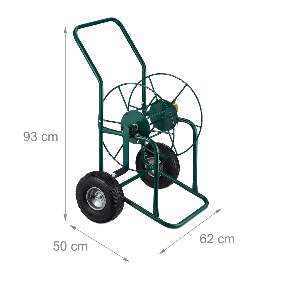 Green Steel Hose Trolley