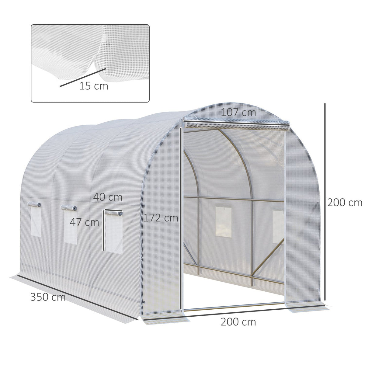 Greenhouse 350X200X200Cm Foil Greenhouse, Greenhouse, Plant House, Foil, For Garden