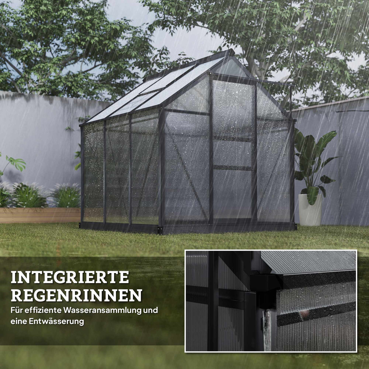 Greenhouse 3.65m², Aluminum Frame, UV-Resistant Panels