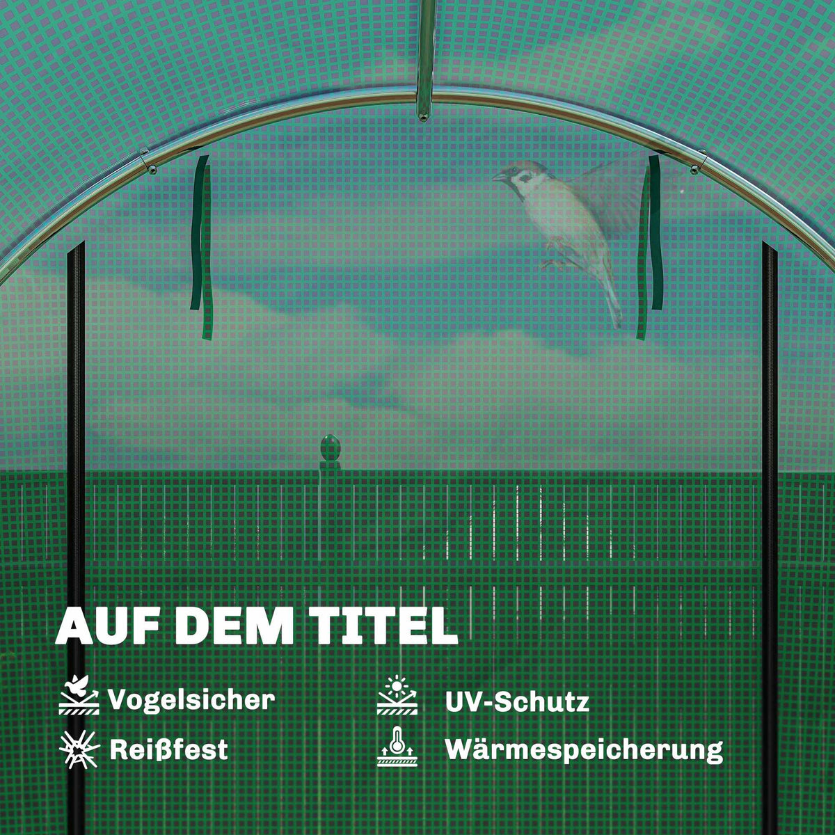 Greenhouse 3x2x2m with Roll-Up Doors & Mesh Windows