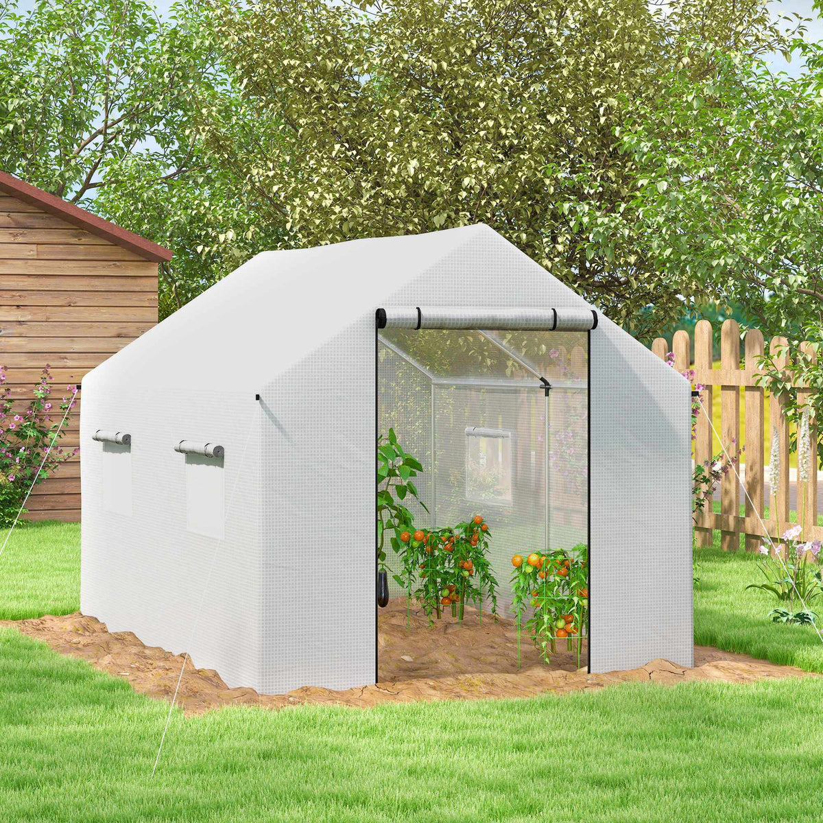 Greenhouse 3x2x2m with UV-Resistant Cover, Mesh Windows