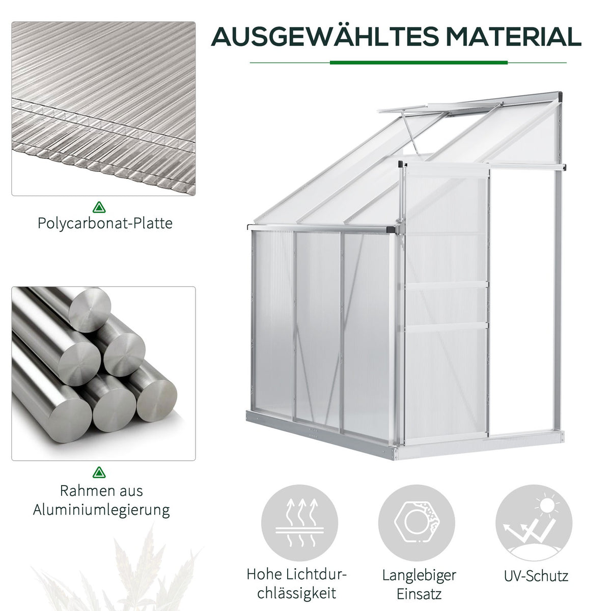 Greenhouse Aluminum Side Greenhouse 192 X 127 X 214 Cm Garden House With Window Door Plant House Including Foundation Greenhouse Tomato House