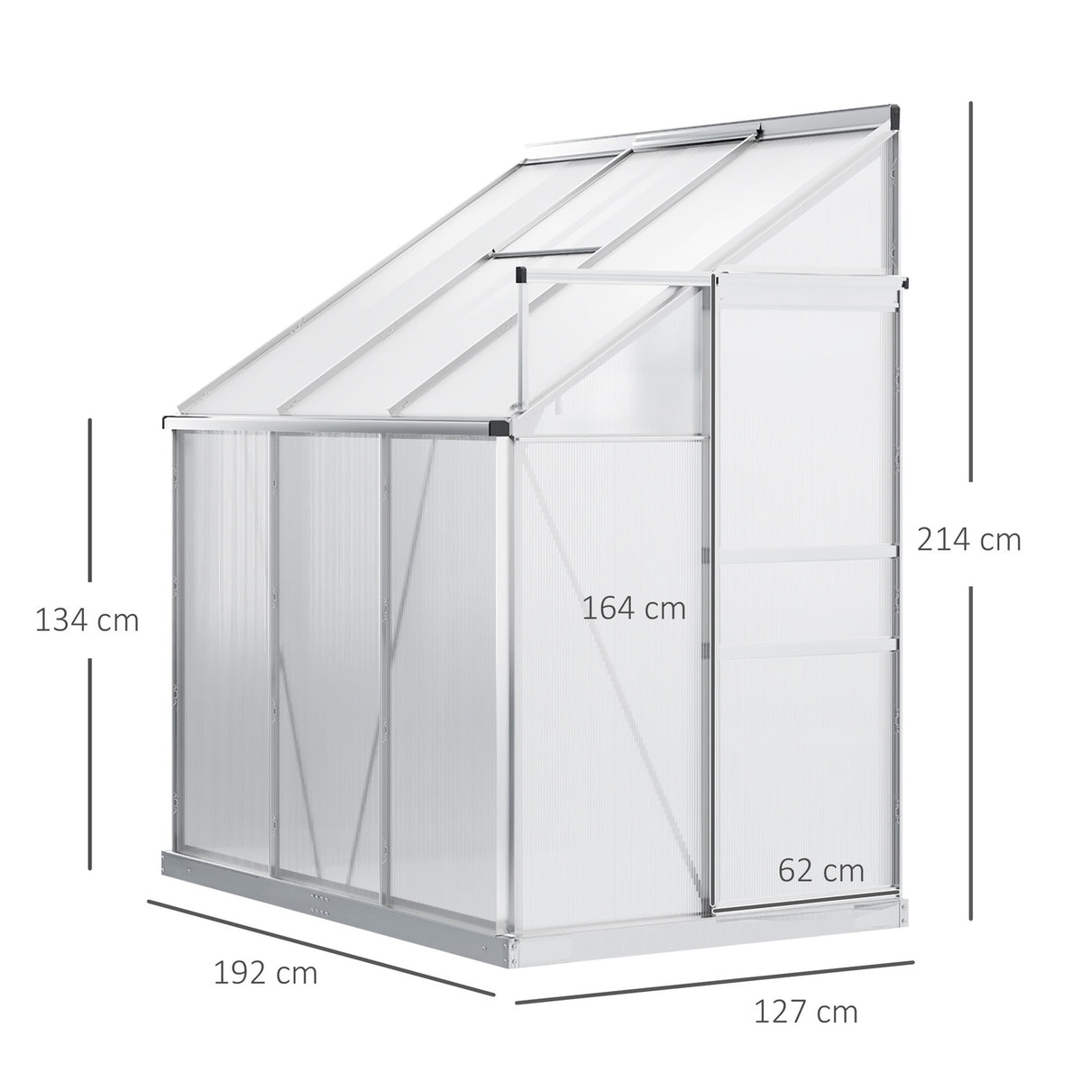 Greenhouse Aluminum Side Greenhouse 192 X 127 X 214 Cm Garden House With Window Door Plant House Including Foundation Greenhouse Tomato House