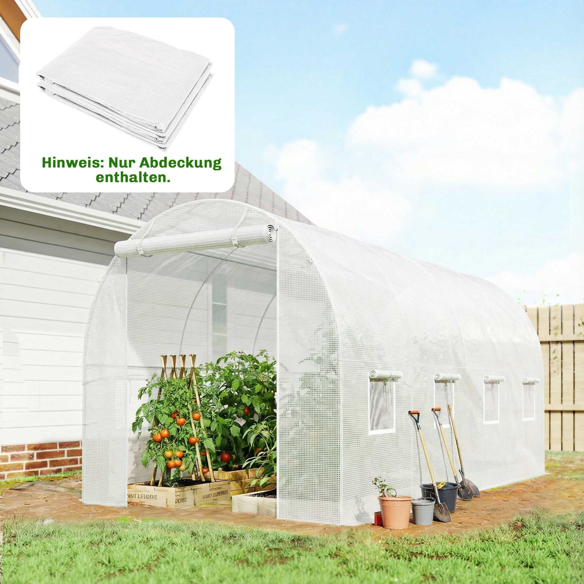 Greenhouse Cover, PE Mesh, 400x200x200 cm, Waterproof