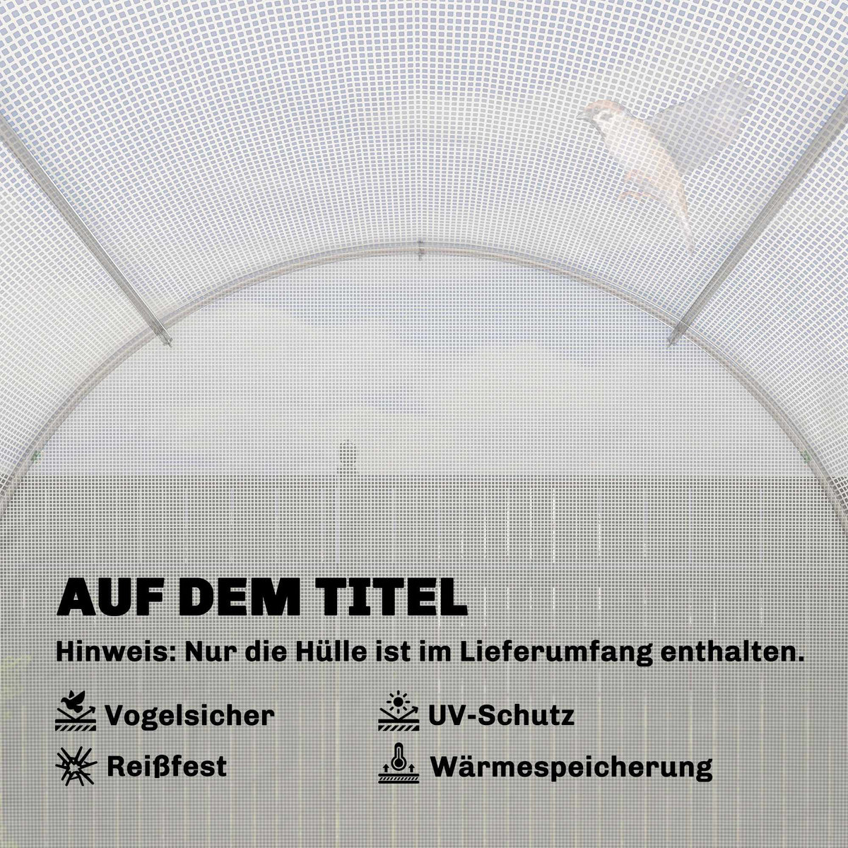 Greenhouse Cover, PE Mesh, 400x200x200 cm, Waterproof