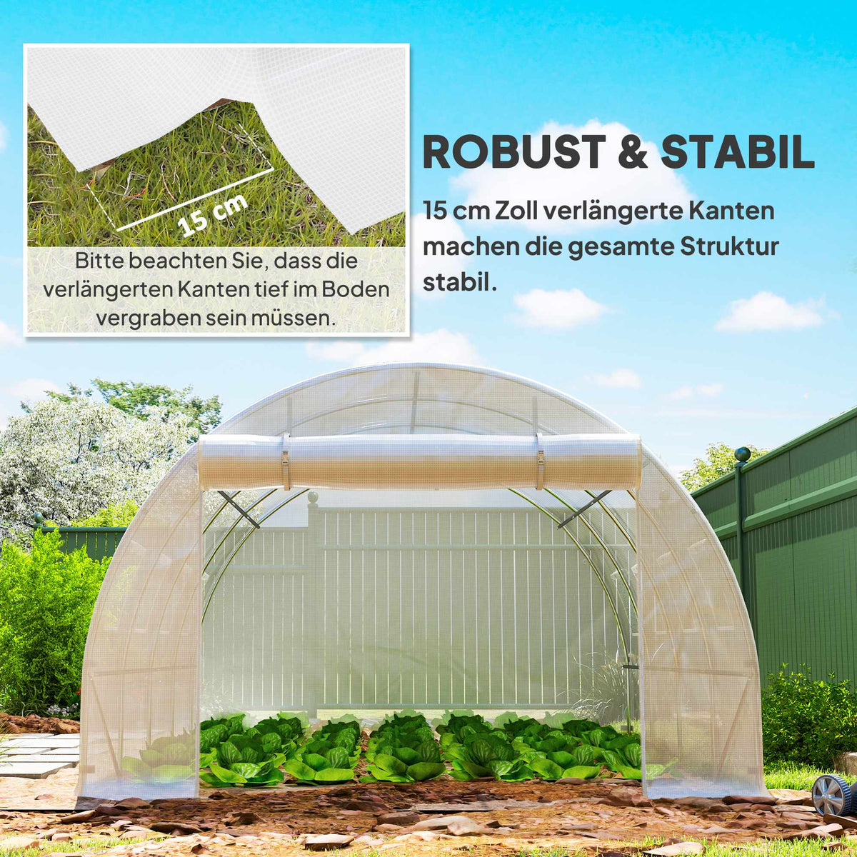 Greenhouse Cover, Weather-Resistant, 400x300x200 cm, PE Material
