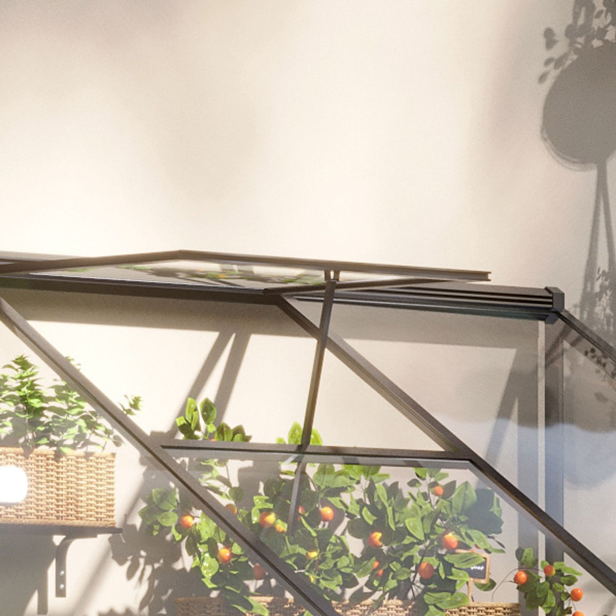 Greenhouse Garden Shed With Adjustable Roof & Lockable Door, Aluminum Alloy, 182X122Cm, Black