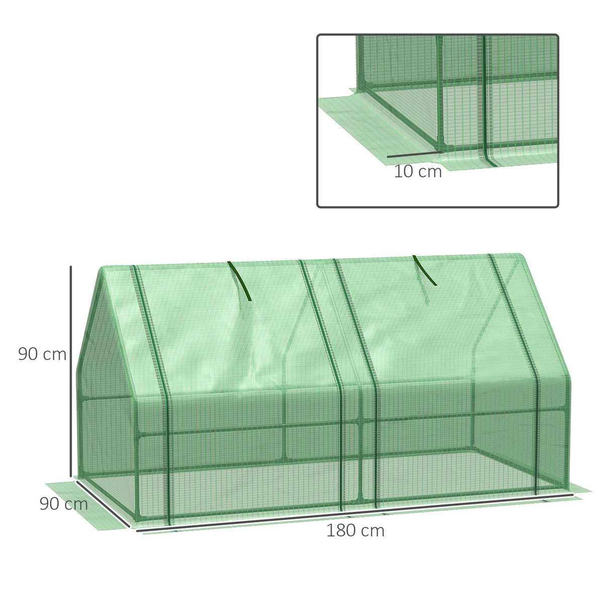 Greenhouse Greenhouse Tomato House, Cold Frame 180X90X90Cm, Robust & Weatherproof, Green