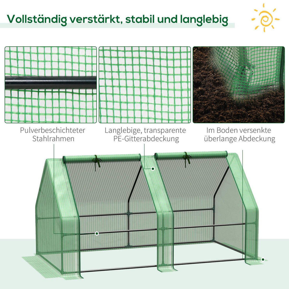 Greenhouse Greenhouse Tomato House, Cold Frame 180X90X90Cm, Robust & Weatherproof, Green