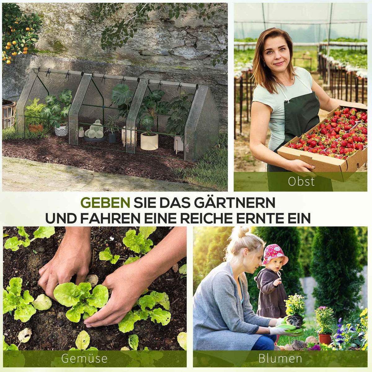 Greenhouse Greenhouse Tomato House Cold Frame 270 X 90 X 90 Cm White