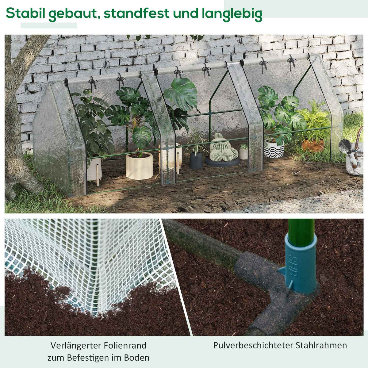 Greenhouse Greenhouse Tomato House Cold Frame 270 X 90 X 90 Cm White
