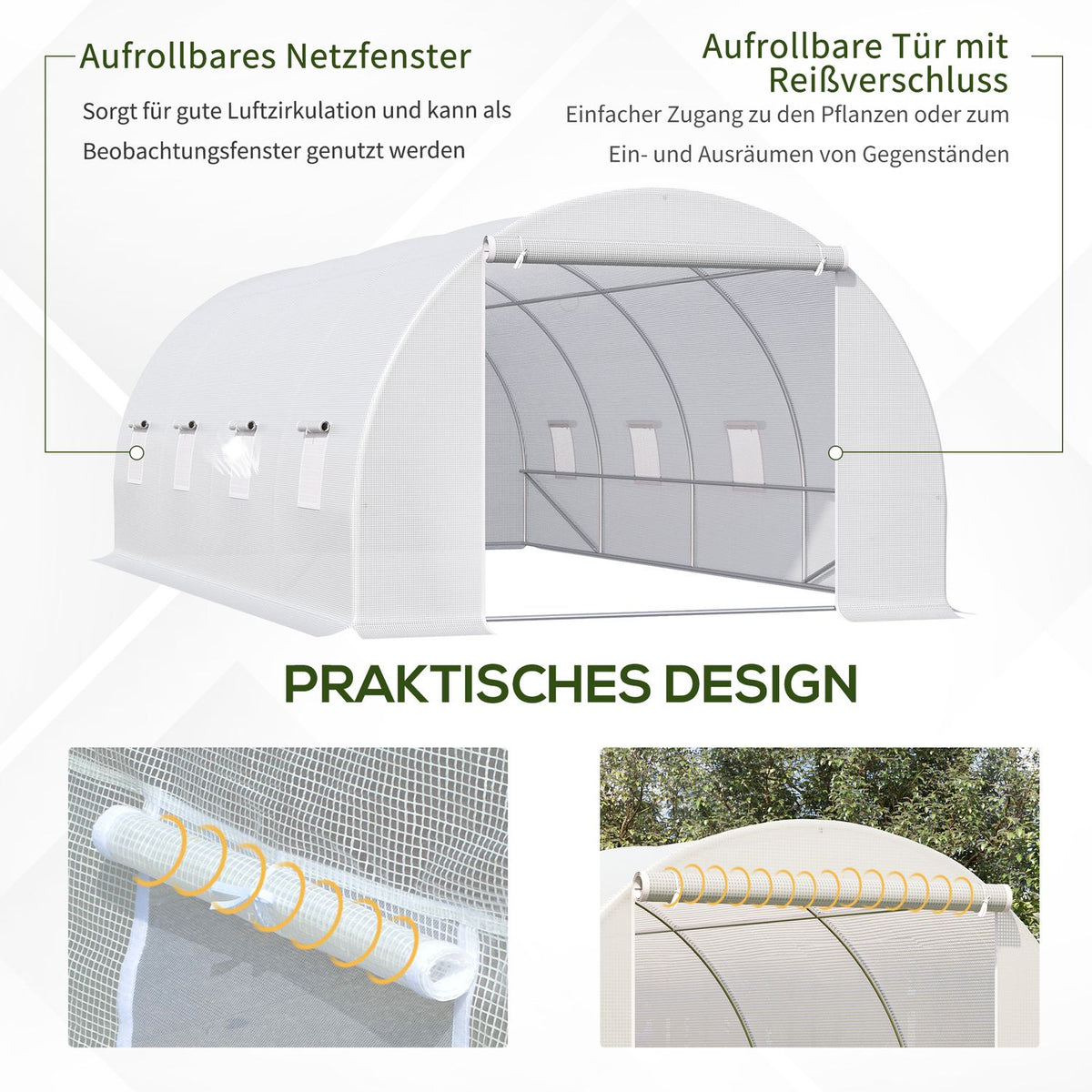 Greenhouse Large Film Greenhouse, 600X300X200Cm, For Plants & Vegetables, Weatherproof