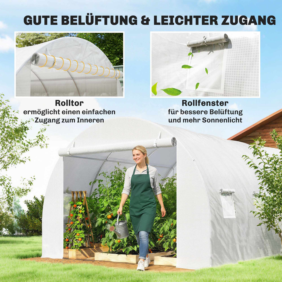 Greenhouse PE Cover, 300x300x200 cm, Waterproof