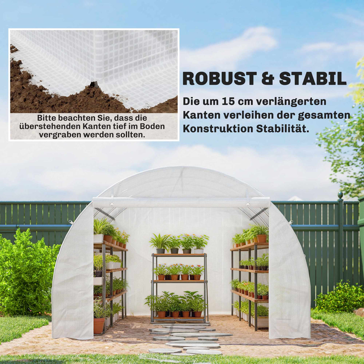 Greenhouse PE Cover, 300x300x200 cm, Waterproof